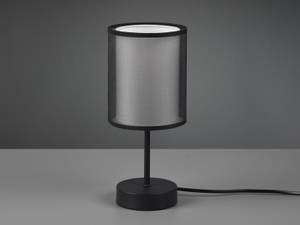 Kleine Tischlampe Lampenschirm Stoff Schwarz - Weiß - Metall - Textil - 12 x 28 x 12 cm