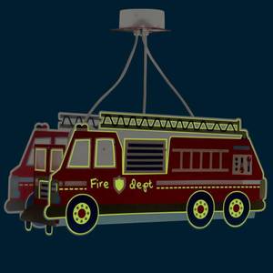 Kinder Deckenleuchte FIRE TRUCK Rot - Weiß - Kunststoff - 14 x 22 x 14 cm