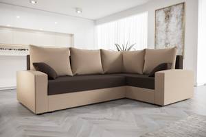 Ecksofa CHIEV-PLUS Beige - Braun - Ecke davorstehend rechts