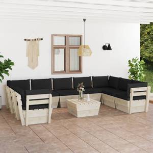 Garten-Lounge-Set (10-teilig) 3016490-23 Schwarz