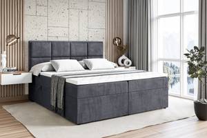 Boxspringbett GALMA Steingrau - Breite: 140 cm - H4