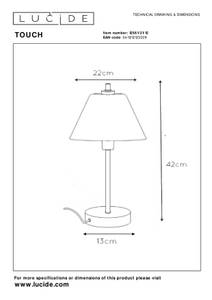 Dekorative Tischleuchte Touch Weiß - Metall - 22 x 42 x 22 cm