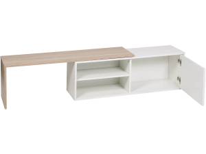 Table basse  Melinda  - Blanc/Chêne Blanc - Bois manufacturé - 32 x 36 x 209 cm