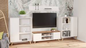 TV-Schrank mit 2 Türen und 1 Weiß - Holzwerkstoff - 155 x 137 x 40 cm