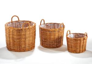 3tlg. Set Blumentopf LACAKPOTSET Braun - Rattan - 51 x 40 x 51 cm