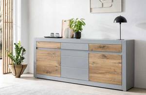 Sideboard CASABLANCA Grau - Holzwerkstoff - 217 x 90 x 42 cm