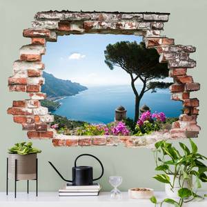 Wandtattoo Ausblick vom Garten aufs Meer 80 x 60 cm