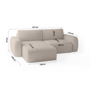 Ecksofa Eckcouch Sassari mini Sofa Braun - 148 x 257 cm