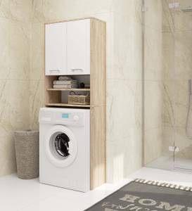 Waschmaschinenschrank FIN 2T Eiche Sonoma Dekor - Weiß