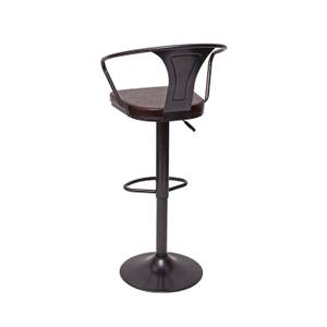 Tabouret de bar H10b (lot de 2) Noir - Marron