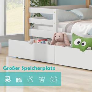 Etagenbett HomeyZoom Ⅰ Beige - Weiß - Holzwerkstoff - Massivholz - Holzart/Dekor - 97 x 206 x 206 cm