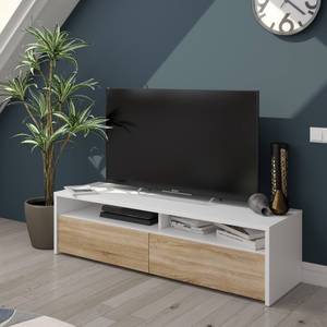 Meuble TV Henderson Blanc - Bois manufacturé - 130 x 36 x 40 cm