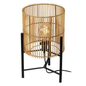 Dekorative Tischleuchte JANTINE Braun - Metall - Kunststoff - Rattan - 15 x 46 x 15 cm