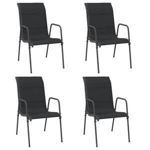 Gartenstühle 4er Set D1584 Schwarz - Textil - 66 x 88 x 51 cm