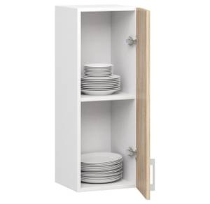 Meuble de Cuisine haut LIMA 30 1T Marron - Blanc - Bois manufacturé - 30 x 72 x 31 cm