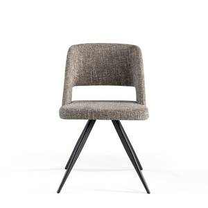 Chaise en tissu et pieds en acier noir Noir - Gris - Textile - 53 x 82 x 61 cm