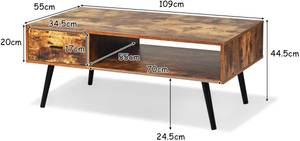 Couchtisch mit Schublade Holz Braun - Holzwerkstoff - 55 x 45 x 109 cm