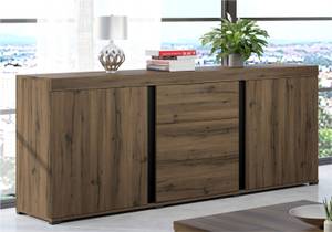 Kommode AVIGNON Schwarz - Braun - Holzwerkstoff - 221 x 92 x 50 cm