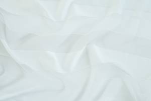 Gardine weiß-silber Streifen Weiß - Textil - 140 x 245 x 140 cm