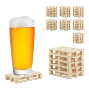 48 x Paletten Untersetzer Braun - Holzwerkstoff - 12 x 2 x 8 cm