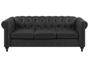 3-Sitzer Sofa CHESTERFIELD Schwarz - 208 x 78 x 88 cm