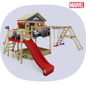 Spielturm Marvel Spider-Man Saga Blau - Massivholz - 466 x 305 x 556 cm