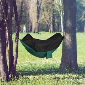 Hamac avec moustiquaire Noir - Vert - Textile - 277 x 120 x 135 cm