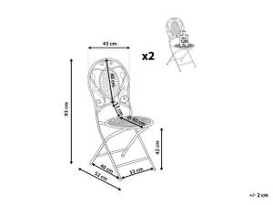 Chaise de jardin BIVIO Vert - Métal - 43 x 93 x 52 cm