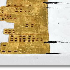 Malerei People in the city Gold - Textil - 180 x 90 x 4 cm