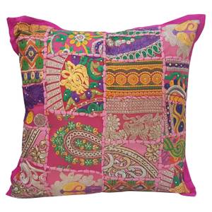 Orientalisches Patchwork Kissen Mar Pink - Textil - 40 x 6 x 40 cm