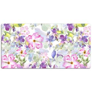 Tischmatte Lilane Blumen Pink - Kunststoff - 120 x 60 x 1 cm