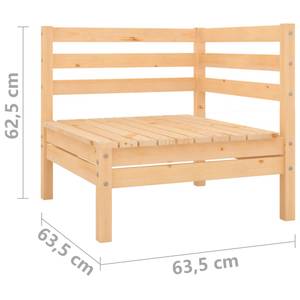 Salon de jardin Marron - Bois massif - Bois/Imitation - 64 x 29 x 64 cm