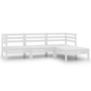 Garten-Lounge-Set (4-teilig) Weiß - Massivholz - Holzart/Dekor - 64 x 63 x 64 cm