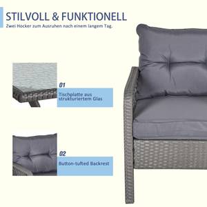 Gartensessel Set (5-tlg.) 860-150GY Grau - Polyrattan - 66 x 75 x 65 cm