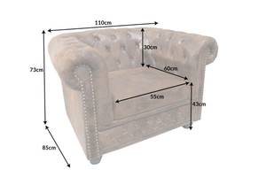 Sessel CHESTERFIELD Braun - Textil - 110 x 73 x 85 cm