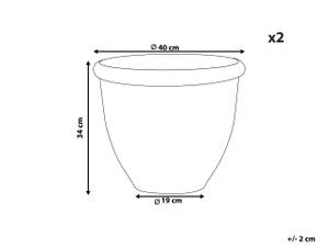 Outdoor Blumentopf TESALIA 2-tlg Durchmesser: 40 cm - 2er Set