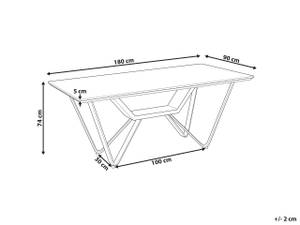 Table de salle à manger BANDURA Noir - Gris - Bois manufacturé - 90 x 74 x 180 cm