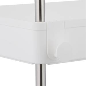 Meuble de rangement Argenté - Blanc - Métal - Matière plastique - 42 x 88 x 24 cm