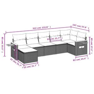 Gartensitzgruppe K4959(7-tlg) Grau - Massivholz - 69 x 62 x 62 cm