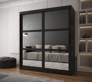 ARMOIRE À PORTES COULISSANTES MIROR Largeur : 180 cm - Noir