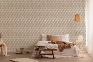 Geometrische Tapete Retro Beige Grau Beige - Grau