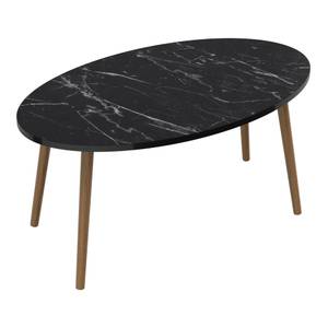 Table basse Sindal ovale 41 x 90 x 50 cm Imitation marbre noir