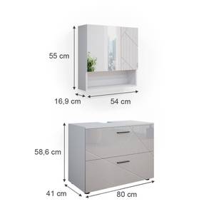 Mobilier de salle de bains Irma Blanc brillant - Blanc