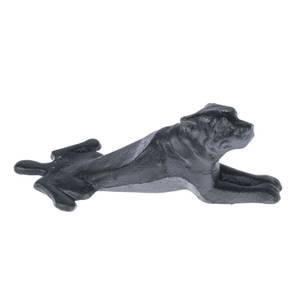 Türstopper liegender Hund Schwarz - Metall - 19 x 7 x 9 cm