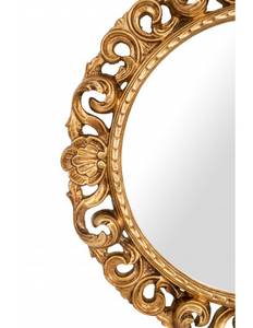 Miroir Rond - Baroque Doré - Bois massif - 5 x 62 x 62 cm