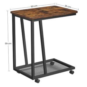 Beistelltisch Schwarz - Holzwerkstoff - Metall - 35 x 65 x 50 cm