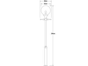 Große LED Mastleuchte Weiß, Höhe 240cm Weiß