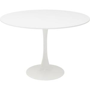 Table Schickeria Blanc - Bois manufacturé - Métal - Bois massif - 110 x 75 x 110 cm