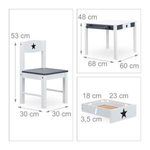 Kindersitzgruppe STAR Grau - Weiß - Holzwerkstoff - 68 x 48 x 60 cm