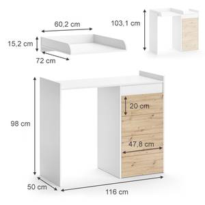 Waschmaschinenschrank Alf 40612 Weiß - Holzwerkstoff - 116 x 98 x 50 cm